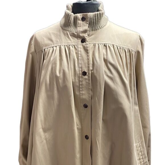 Vintage Lorendale Womens Over Coat Size Medium Ribbed Collar Lined Snap Closure - Picture 1 of 8